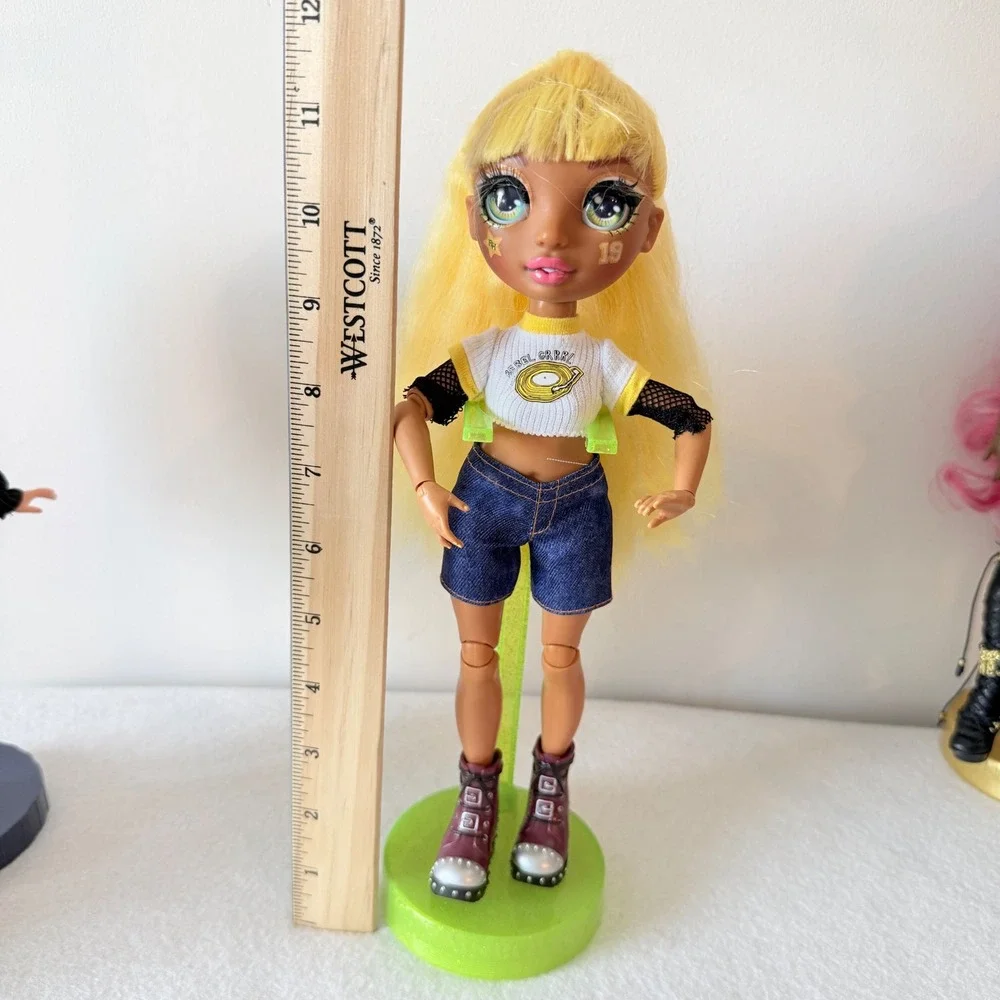 Rainbow High Dolls Lot 7 w Stands Mixed Sizes 10in‎ 11in MGA Bundle